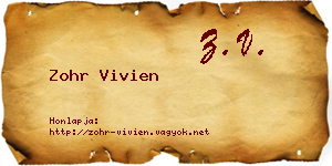 Zohr Vivien névjegykártya